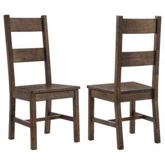 Tiernagh Solid Wood Ladder Back Side Chair in Rustic Golden Brown