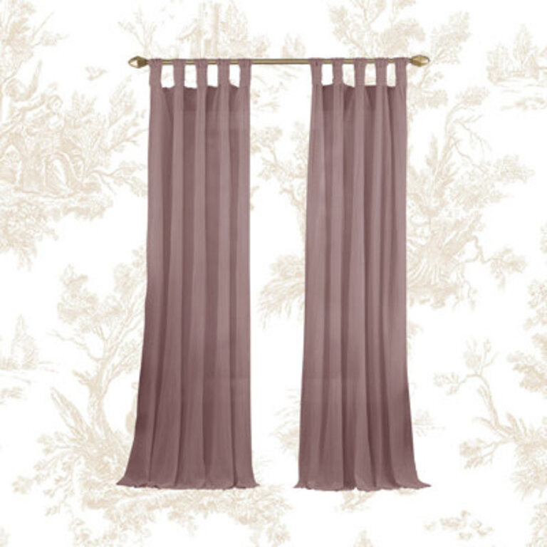 Liebert Solid Semi-Sheer Tab Top Curtain Panel