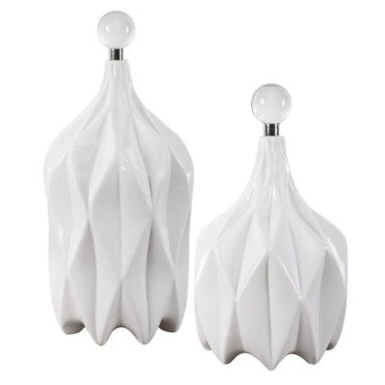 2 Piece Vicenta Ceramic Decorative Bottles Set