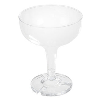 Reinlinde 100-Pack Plastic Champagne Glasses - 5oz Reusable or Disposable Coupe Glasses with Grooves to Create Champagne Tower for Weddings by Lavish Home