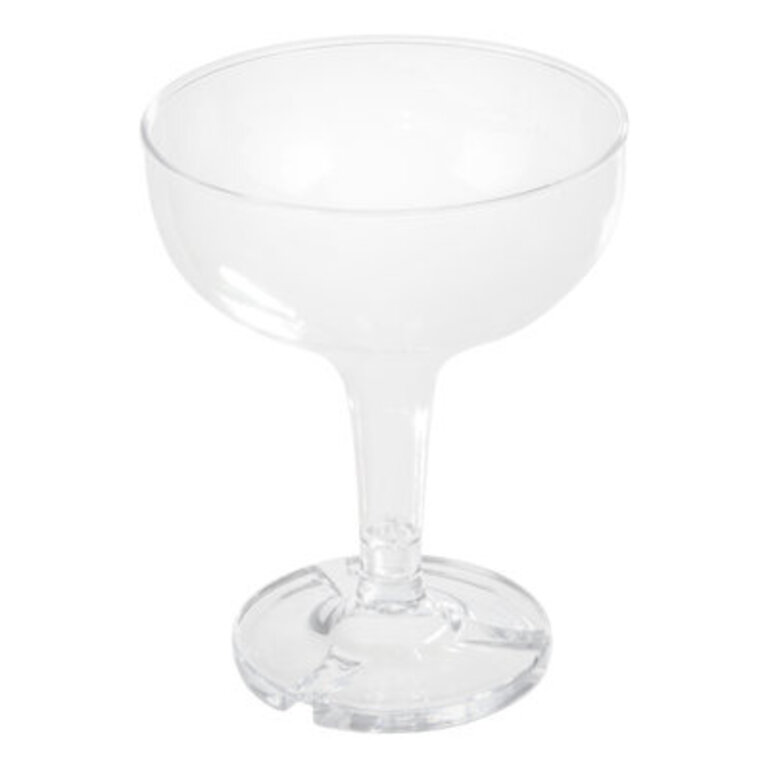 Reinlinde 100-Pack Plastic Champagne Glasses - 5oz Reusable or Disposable Coupe Glasses with Grooves to Create Champagne Tower for Weddings by Lavish Home