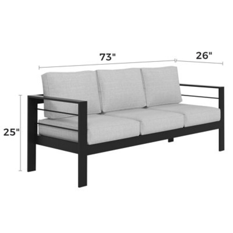 Brandtley Aluminum Patio Sofa