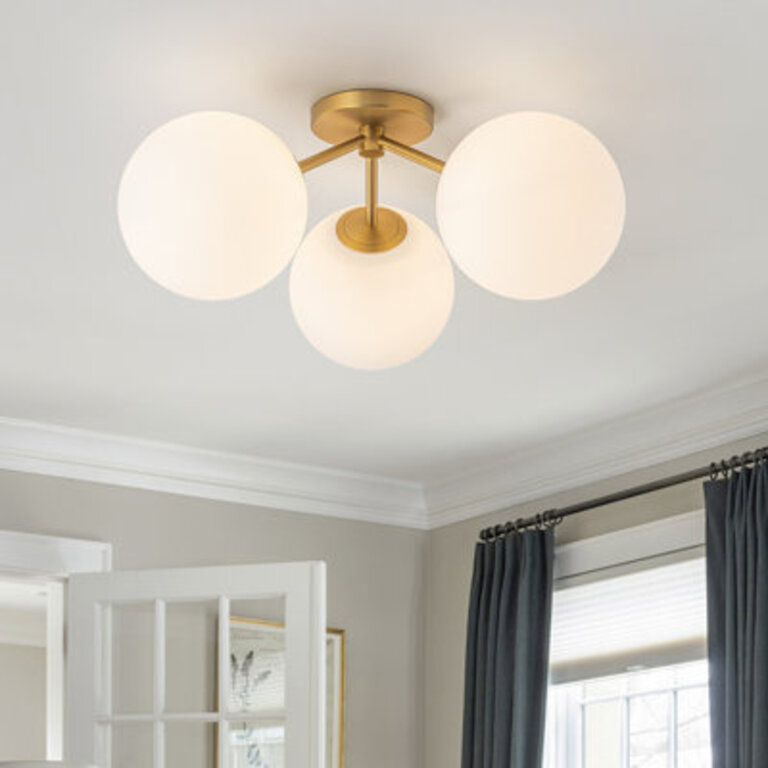 Pritee Glass Semi Flush Mount