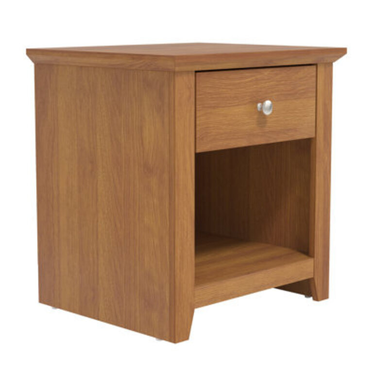 Tevrat 208 1 - Drawer Nightstand with Drawer and Open Compartment