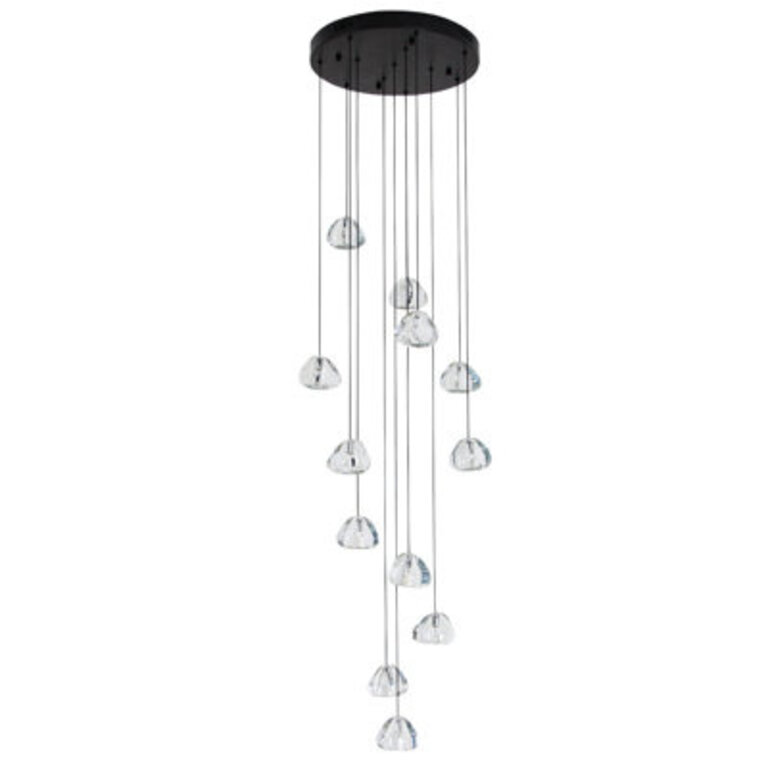Bigham 12 - Light Cluster Chandelier LED Long High Ceiling Pendant for Stairs