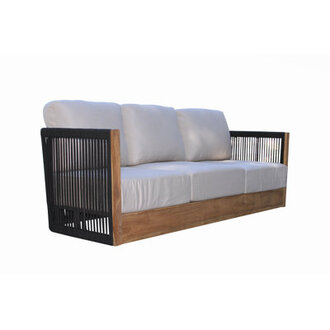 Aniston 815 Wide Outdoor Teak Patio Sofa with Sunbrella Cushions
