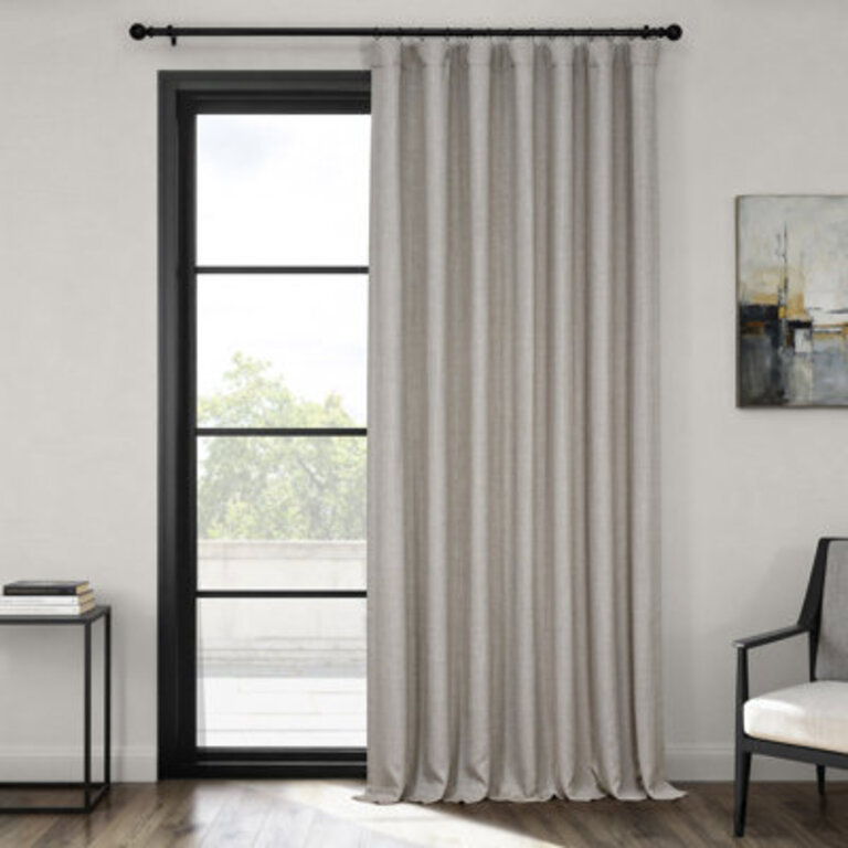 Ottis Textured Faux Linen Rod Pocket Room Darkening Curtains for Bedroom  Living Room Curtains - Single Panel Drapes
