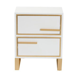 Krune 2 - Drawer Nightstand in WhiteGold