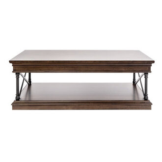 Abigaelle Molena Rectangular Cocktail Table w Storage and Casters