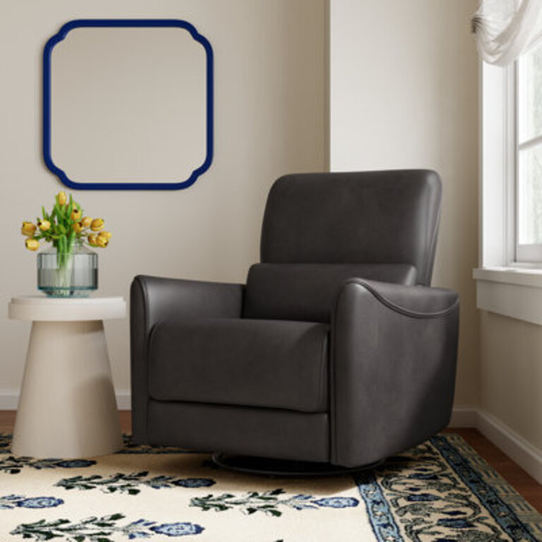 Santo Genuine Leather Swivel Power Recliner