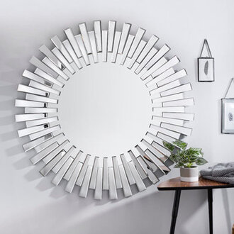 Norwalk Modern  Contemporary Round Bevelled Wall Mirror