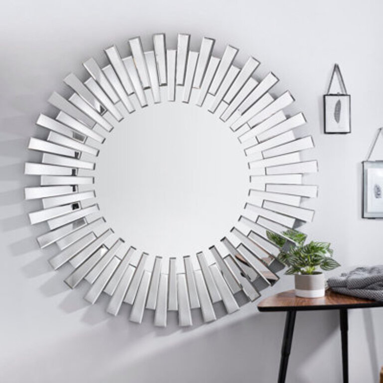 Norwalk Modern  Contemporary Round Bevelled Wall Mirror