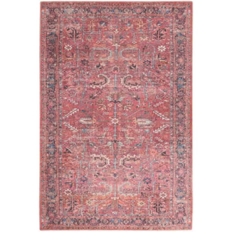 Machine Washable Oriental Red Area Rug