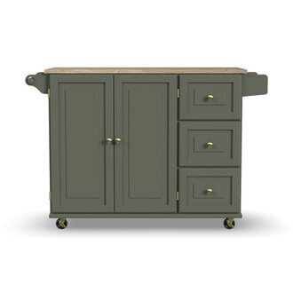 Arlonda 535 Kitchen Cart with Solid Wood Top and with Locking Wheels