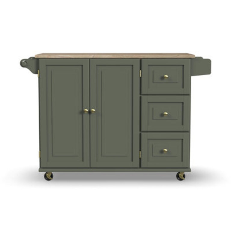 Arlonda 535 Kitchen Cart with Solid Wood Top and with Locking Wheels