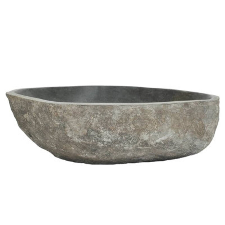 Foy vidaXL Bathroom Basin Vessel Sink Countertop Vanity Sink Naturally Varied Shape and Color Tone Easy Assembly River Stone
