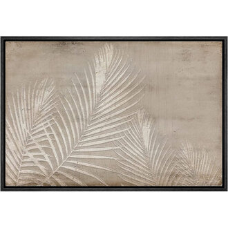 Tropical Jungle Palm Leaf - Floater Frame Painting on Canvas