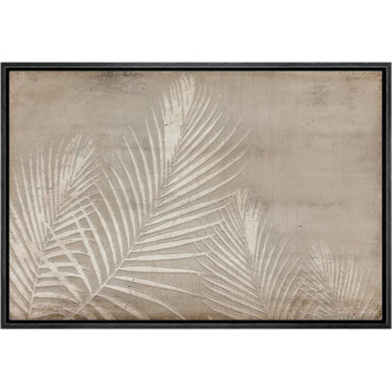 Tropical Jungle Palm Leaf - Floater Frame Painting on Canvas