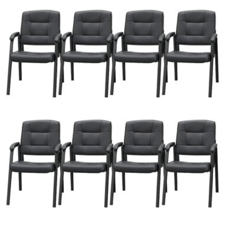 8 Stackable Faux Leather Reception Chairs