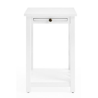 Lund 1575 Wide Rectangular End Table With 1 Tray And 1 Shelf Dove Gray