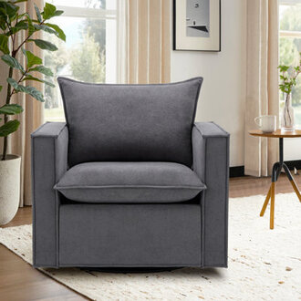 Louretha 34 Wide Fabric Upholstered Swivel Armchair