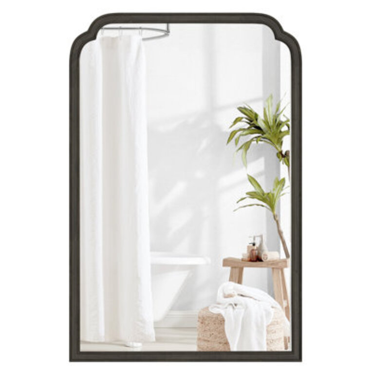 Ancalin Wood Accent Wall Mirror for Bathroom Bedroom Decorative Mirror