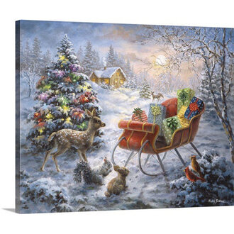 Tis the Night Before Xmas Painting Print on Wrapped Canvas