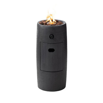 Latitude Run Round15001 BTU Fire Column With Lava Rocks Grey