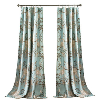 Botanical Garden Polyester Room Darkening Curtain Pair