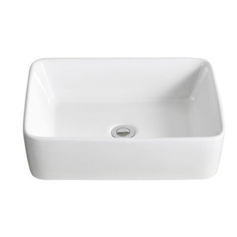 DeerValley Ally 19 x 15 Vitreous China Rectangular Bathroom Sink Vessel Sink
