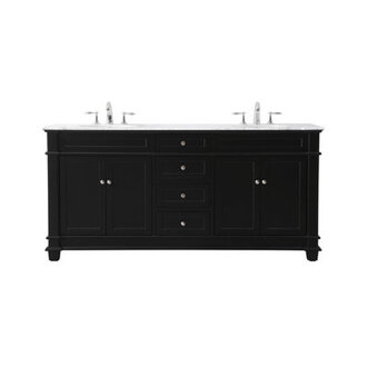Lydie 72 Double Bathroom Vanity with Marble Top