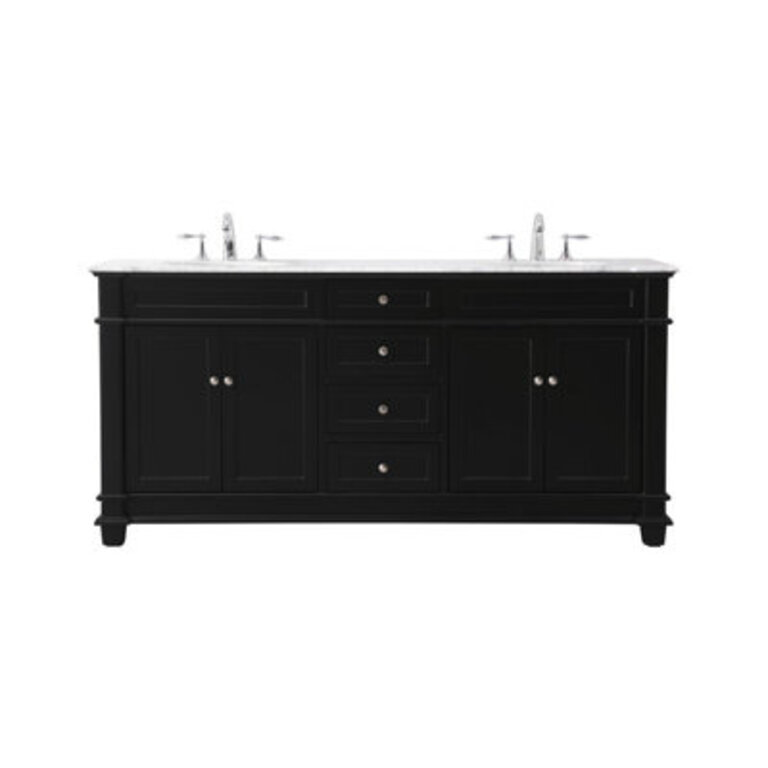 Lydie 72 Double Bathroom Vanity with Marble Top