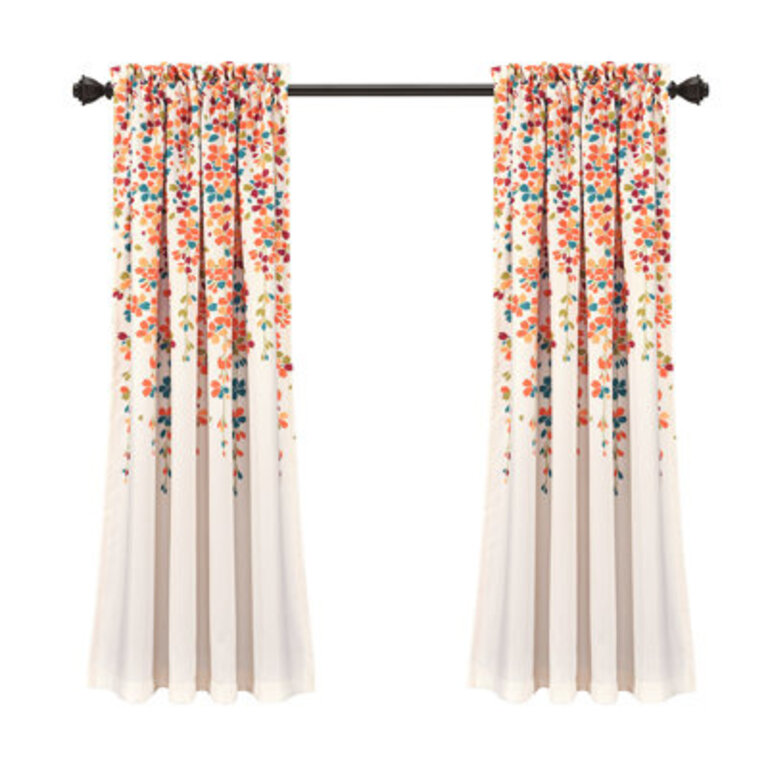 Weeping Flowers Polyester Room Darkening Pair