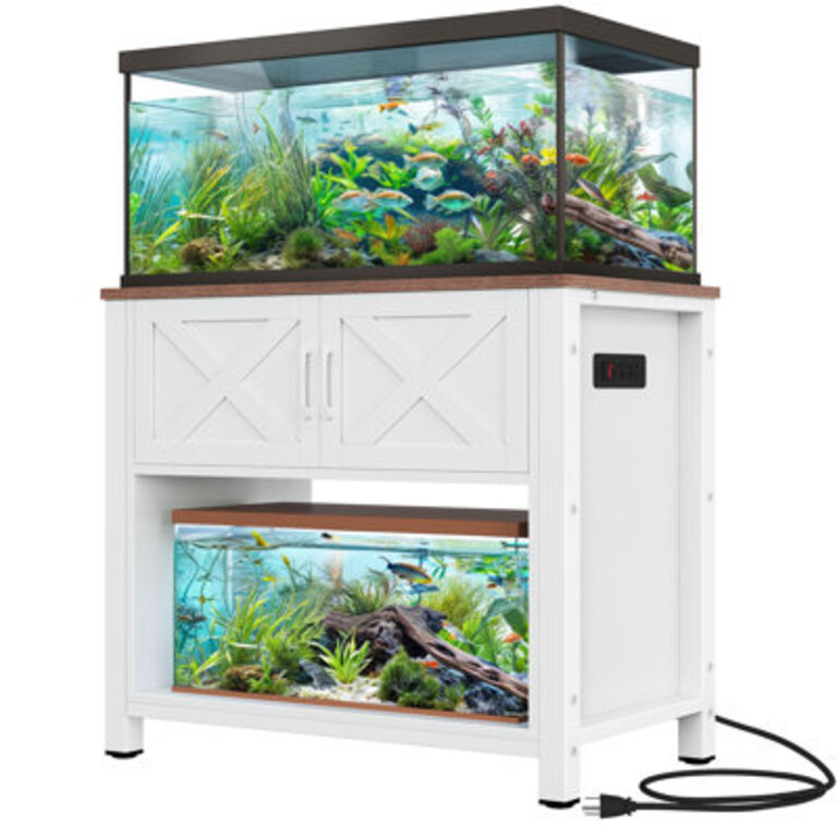 Kason 40-50 Gallon Heavy Duty Metal Aquarium Stand with Power Outlets