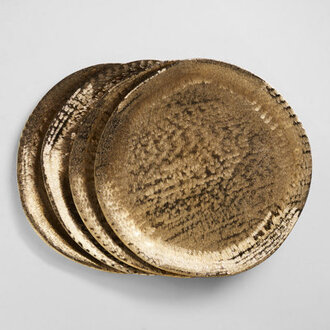 Set of 4 Zadia Brushed Metal Charger Plates