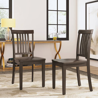 Tanvier Slatted Back Dining Chair Solid Wood Side Chair