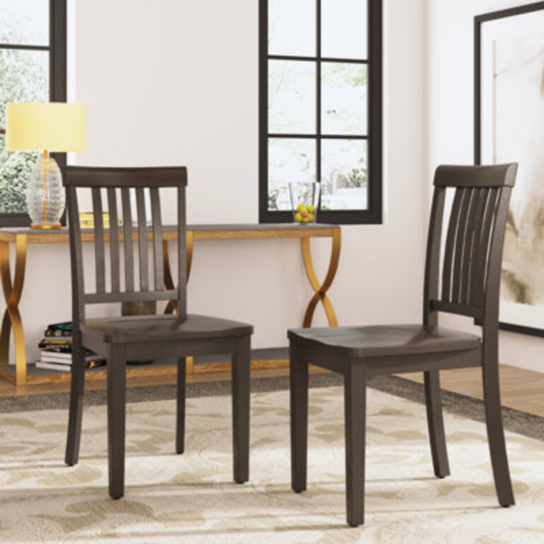 Tanvier Slatted Back Dining Chair Solid Wood Side Chair