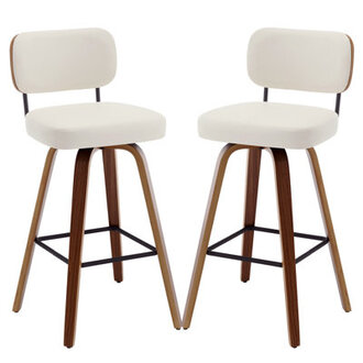 Logreira Swivel Upholstered Counter  Bar Height Stool