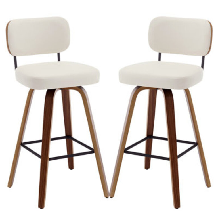 Logreira Swivel Upholstered Counter  Bar Height Stool