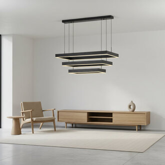 Anjeliett 3-Light LED Square  Rectangle Kitchen Island Chandelier