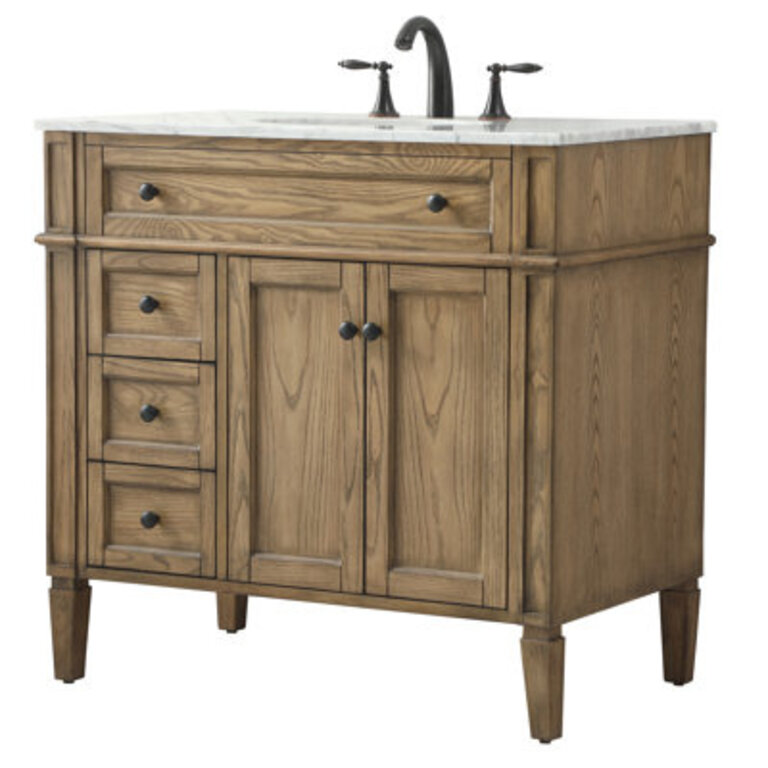 Rivers 36 Single Bathroom Vanity with Marble Top