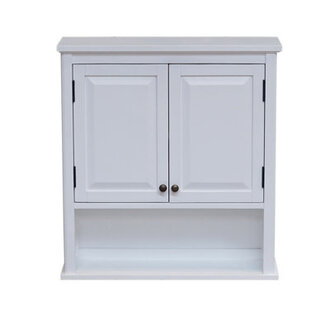 Dorset 27W x 29H Wall Mounted Bath Storage Cabinet with Two Doors and Open Shelf