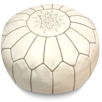 Cherise Moroccan Leather Pouf