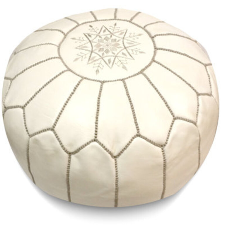 Cherise Moroccan Leather Pouf