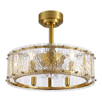 Kadarra 20 Crystal Drum Ceiling Fan with Light Kit and Remote Control