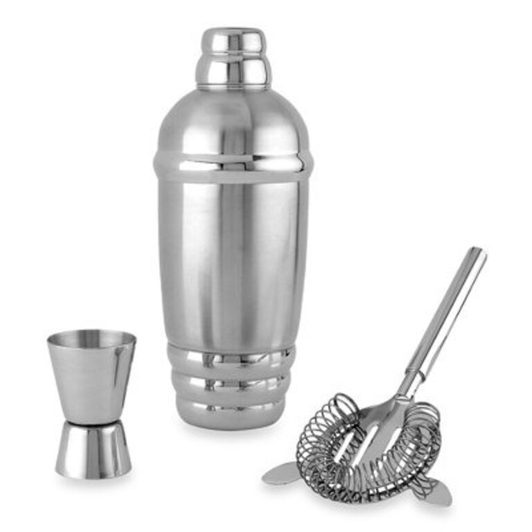 Tuscany Metal Shaker  Strainer Set