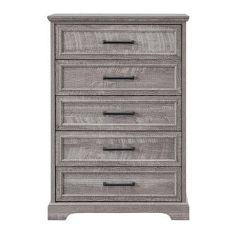 Quintone 46 Farmhouse 5 Drawer DresserTall Chest of Drawer With Anti-Tip for Bedroom