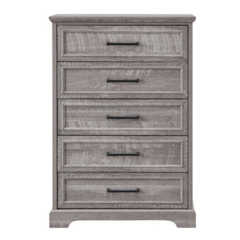 Quintone 46 Farmhouse 5 Drawer DresserTall Chest of Drawer With Anti-Tip for Bedroom