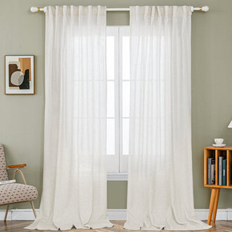 Set of 2 Toyoko Linen Blended Back Tab Curtains