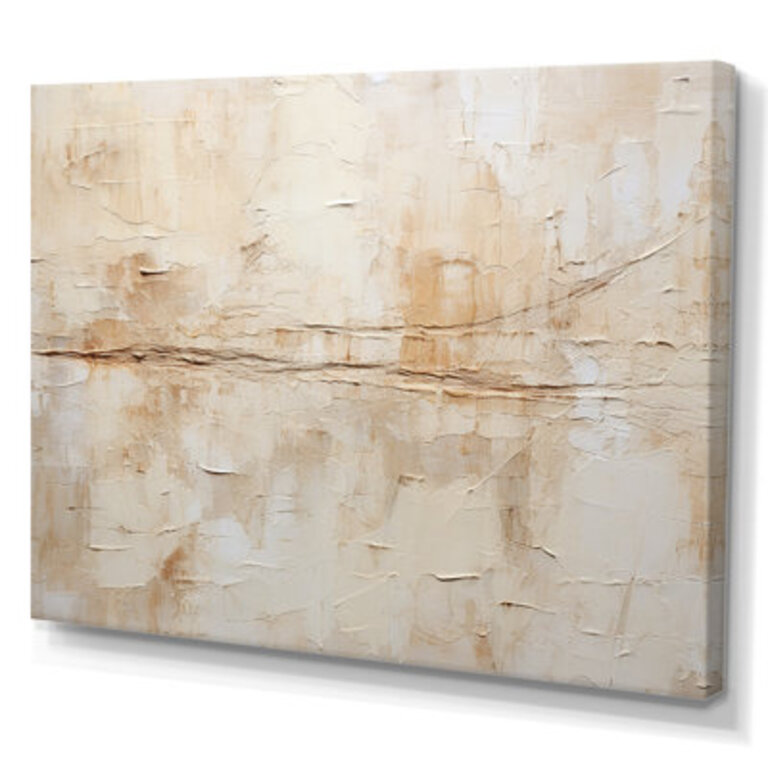 Beige And White Timeless Minimalism - Abstract Painting Wall Art